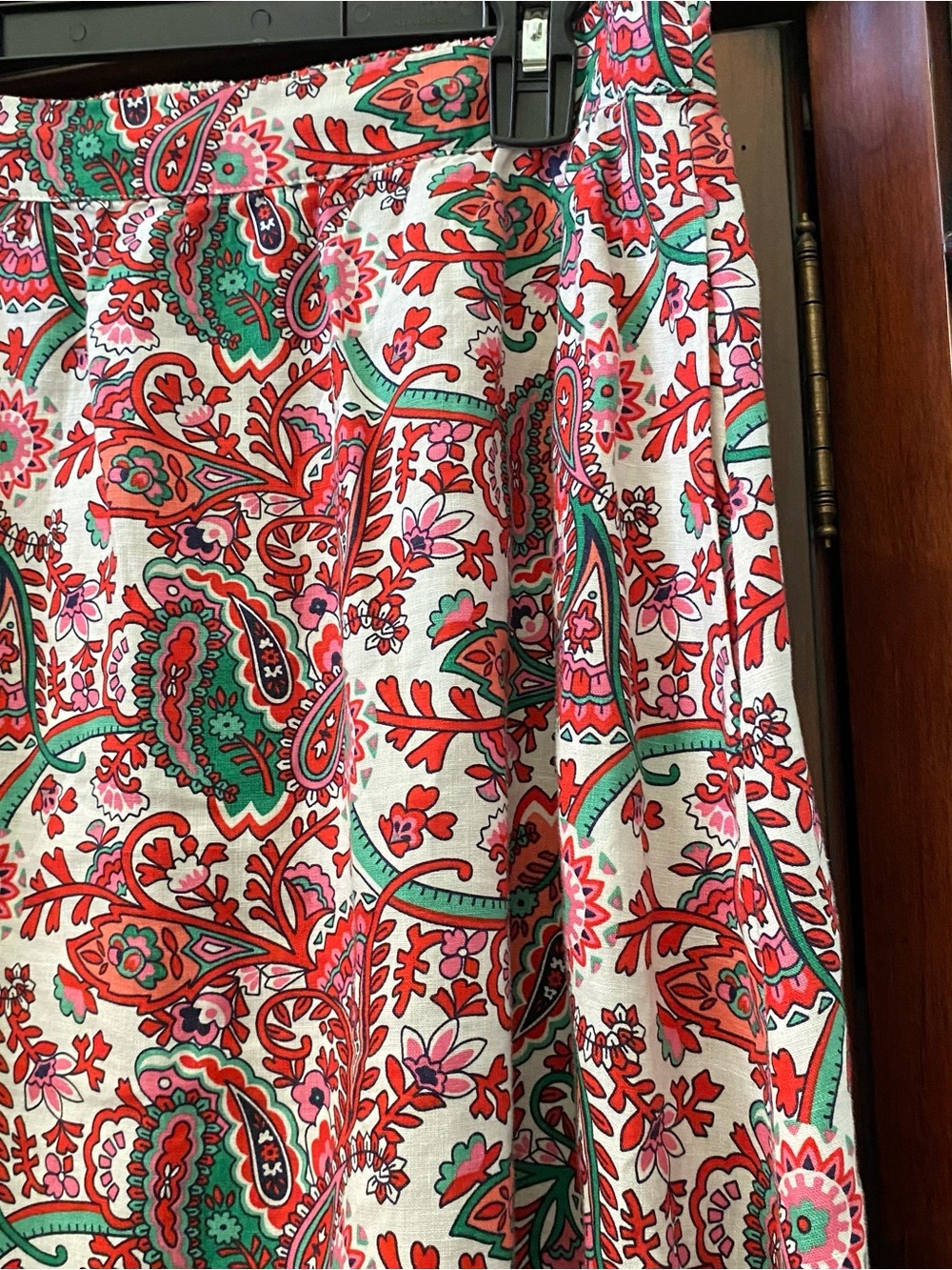 Boden Florence Linen Midi Skirt Women’s 12 R Floral Paisley Classic Boho Fun - Picture 4 of 8